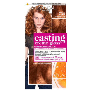 Paris Casting Creme Gloss Semi-Permanent Hair Dye, Blonde Hair Dye 734 Rich Honey Blonde